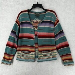 Vintage Ralph Lauren Country Hand Knit Cardigan MEDIUM Southwestern Aztec